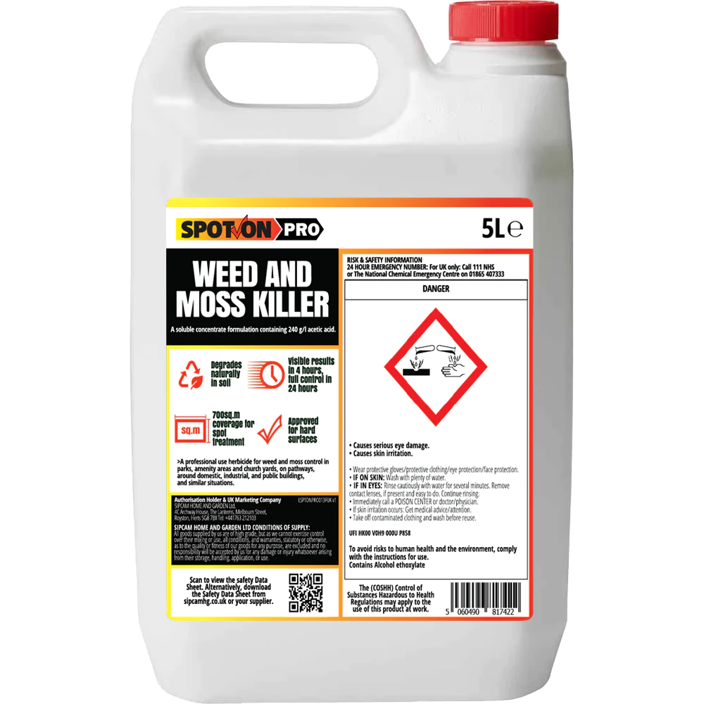 Spot On Pro 5l Weed & Moss Killer Glyphosate Free - UK Amenity Ltd