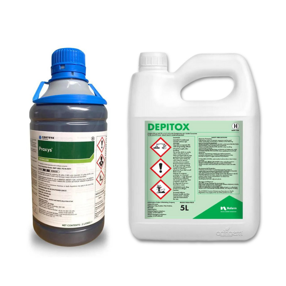 Selective Weed Killer Bundle - Nufarm Depitox 500 5L + Praxys 2L