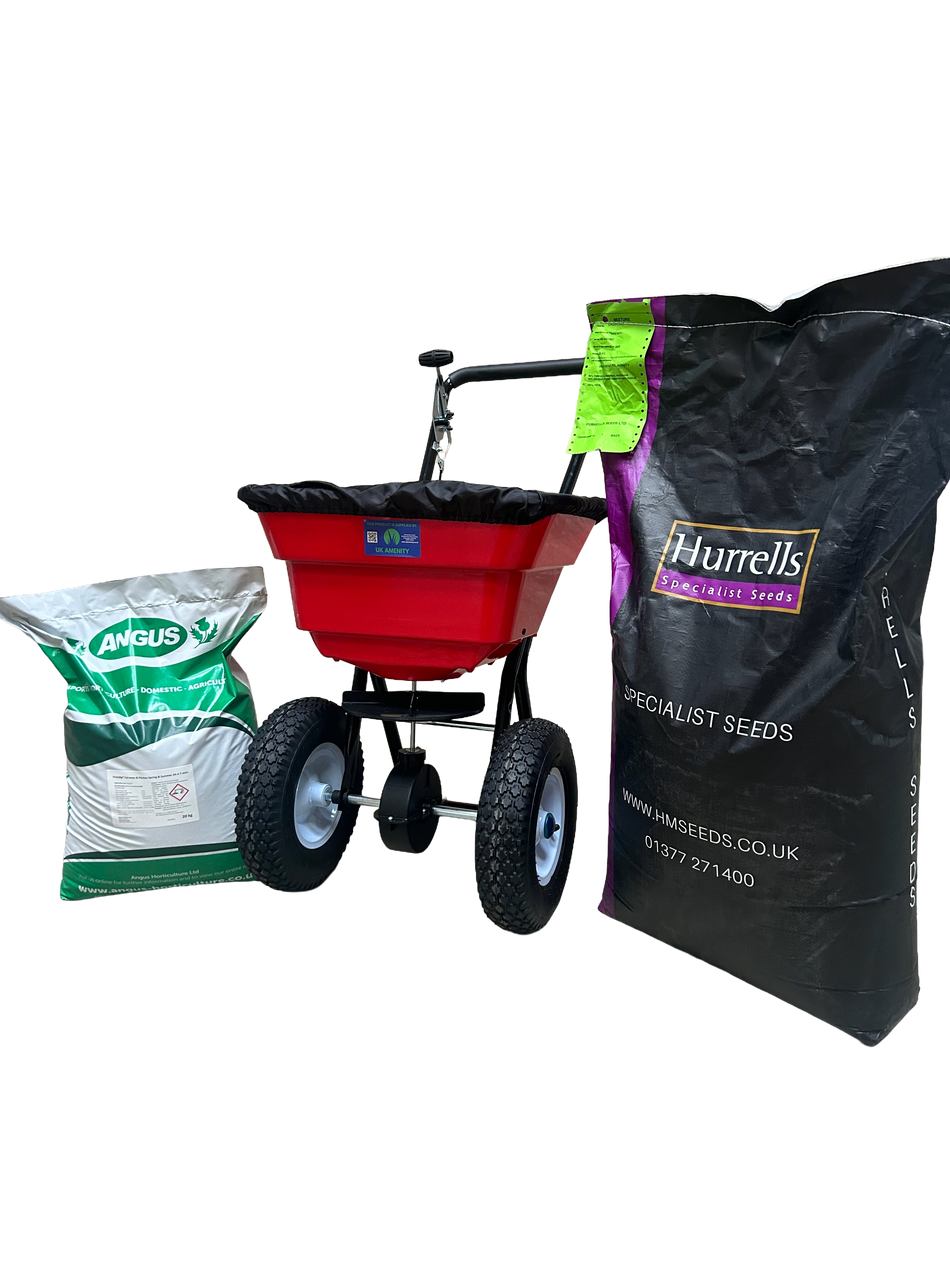 Grass Seed Bundle with 37kg Spreader Amenity Grass Seed and Summer Fertiliser
