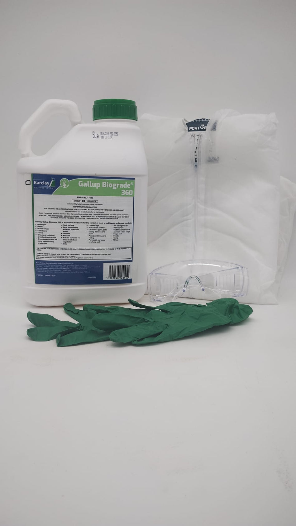 Gallup Biograde 360 Systemic Weedkiller Amenity Glyphosate Bundle Includes Coveralls Gloves And Safety Glasses