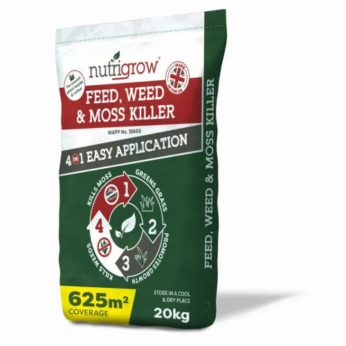 Nutrigrow Feed & Weed + Moss Killer Fertiliser (10-2-1.7+8Fe) 20KG - UK Amenity Ltd