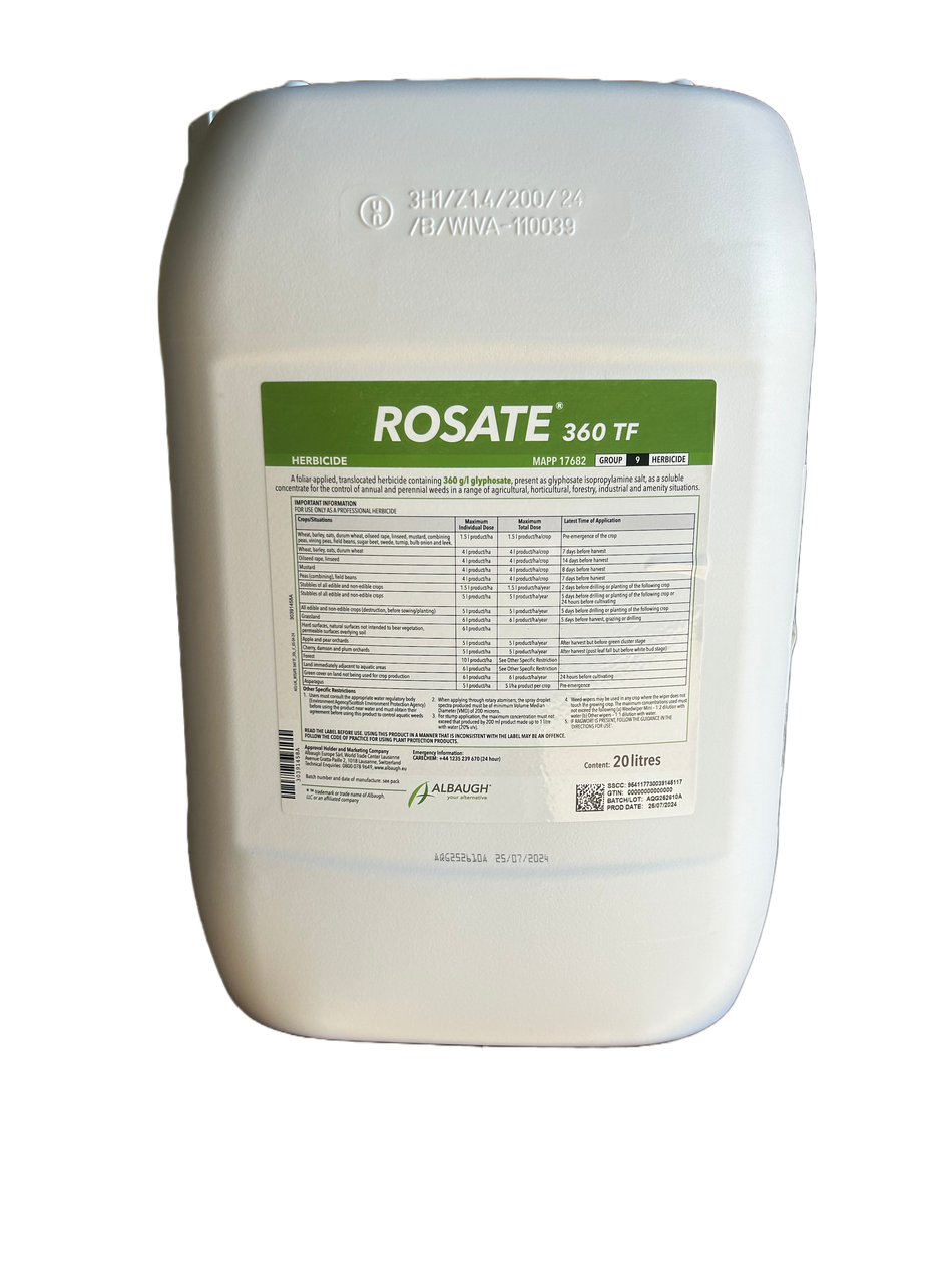 Rosate 360TF 20lt Glyphosate Total Weed Killer