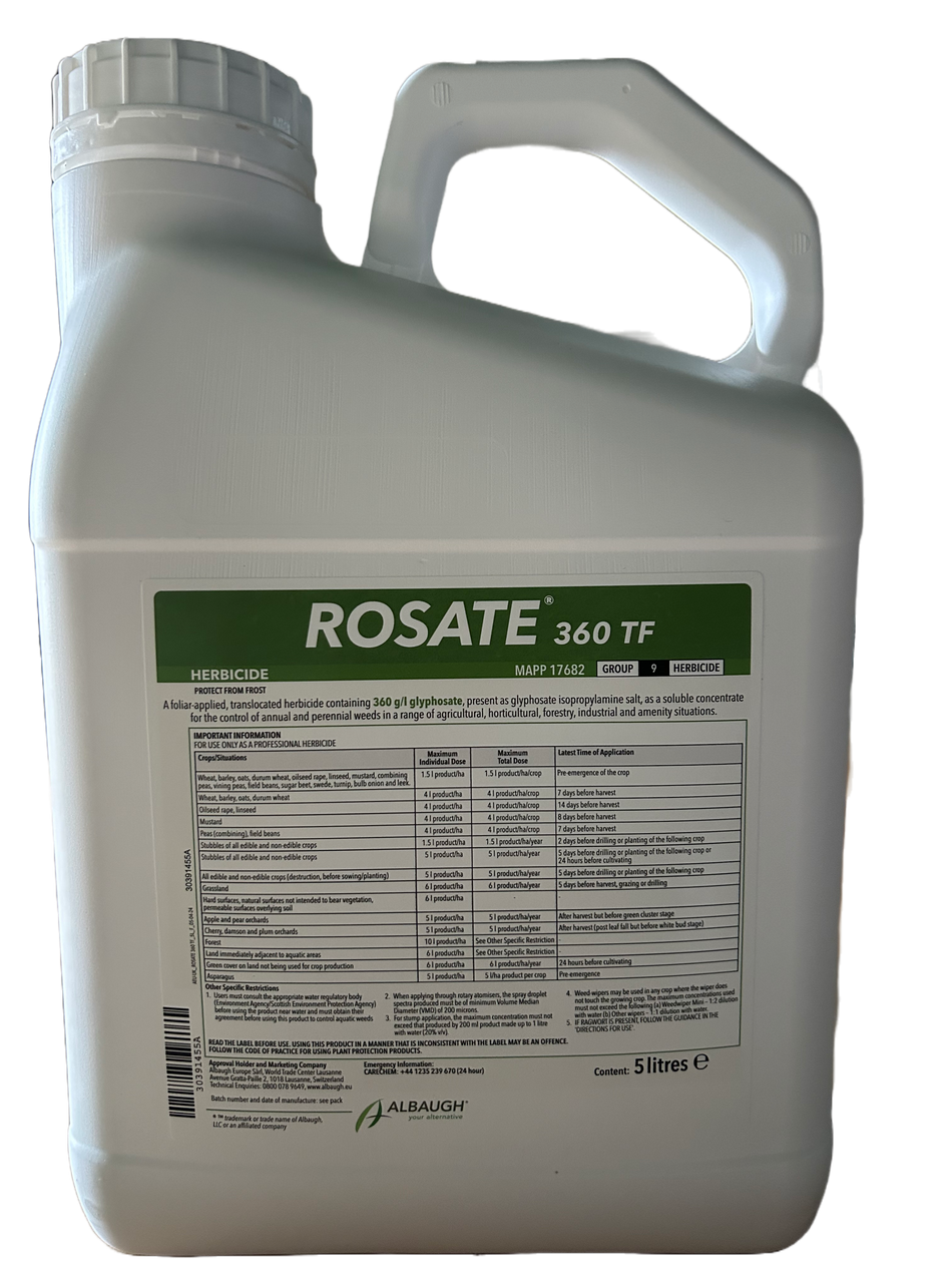 Rosate 360 TF Glyphosate 5L Total Weed Killer