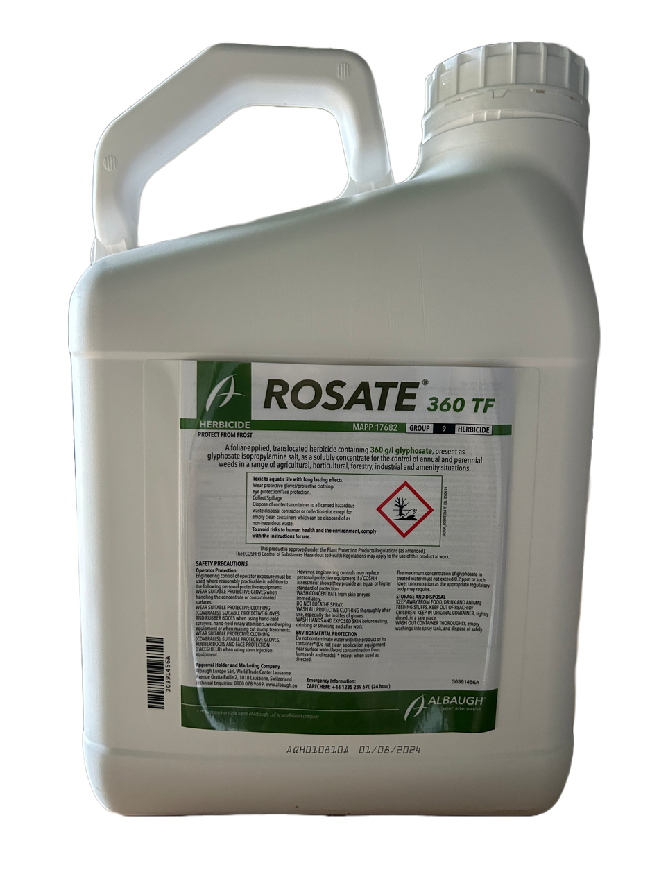 Rosate 360 TF Glyphosate 5L Total Weed Killer