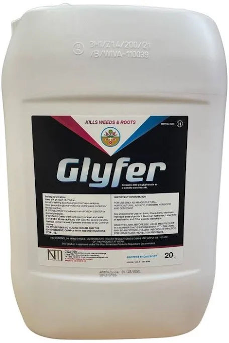 Glyfer Glyphosate The Best Industrial Strength Total Weed Killer 20L