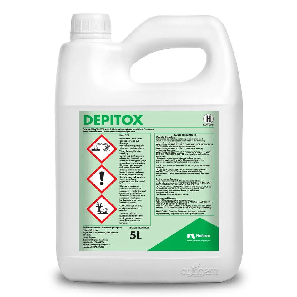 Depitox 500 5L Ragwort Weeds In Grass - UK Amenity Ltd