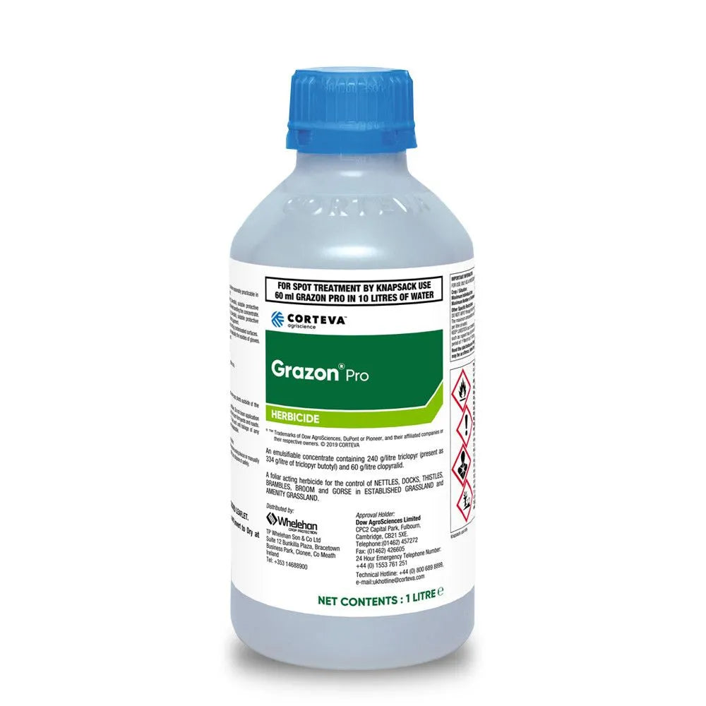 Grazon Pro 1L Weed Killer - Safe on Paddocks to Control Nettles, Docks & Thistles - UK Amenity Ltd